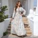 Muslim Robe Women's Abaya Dubai Loose Evening Printed Dress_ecoleips.com