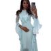 Modest Abaya Dress Women's Clothing Elegant Hollow-Out Mesh One-Shoulder Summer Dress – Breathable & Stylish For Women_ecoleips.com