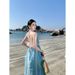 2025 Light Blue Resort Style Backless Halter Neck Bohemian Heavy Embroidery Long Dress For Women_ecoleips.com