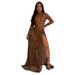Women's Clothing Fashion Women's Sexy Leopard Print Long Sleeve Slit Dress_ecoleips.com