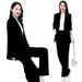 Spring And Autumn New Style Suit Professional Elegant Slim Fit Long Sleeve Blazer Wide Leg Pants Two-Piece Set For Women_ecoleips.com