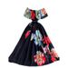 Elegant Off The Shoulder Ruffle Dress French Style Vacation Inspired Floral Print Cinched Waist Flowing Skirt For Spring And Summer_ecoleips.com