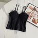 Unique Design Lace Trim Patchwork Camisole For Women, Can Be Worn As An Outer Piece, With Boning And Built-in Chest Pads_ecoleips.com