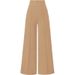Retro High-Waisted Wide Leg Pants - Flowy Polyester Pants With Pockets For Casual & Office Wear (Black/Grey/Taupe/Green/Pink/Blue, S-XXL)_ecoleips.com