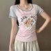 AD504 Quality Model 2025 Autumn Style Fresh And Sweet Polyester Pullover Round Neck Slim Fit Women's T-Shirt_ecoleips.com