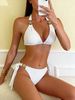 Solid Color Bikini Swimsuit Female Sexy Tether Tight Body Swimsuit Beach Vacation Swimsuit Swimsuit_ecoleips.com