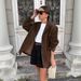 Oversized Suede Blazer For Women – Single-Breasted Fall Jacket In Light Brown, Dark Brown & Hunter Green (S-L)_ecoleips.com