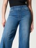 K Fashion Women's Wide Leg Mid Waist High Elastic Waisted Jeans_ecoleips.com