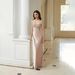 Spring/Summer Satin Luxury Banquet Dress For Women With Heavy Sequin Embellishment Style Light Weight_ecoleips.com