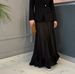 Elegant High-Waist Flowy Maxi Skirt With Ruffle Hem – Versatile & Slimming A-Line Skirt For Women, Black/White_ecoleips.com