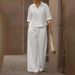 Spring Summer Women's Solid Color Two Piece Set Slimming Wide Leg Pants Versatile_ecoleips.com