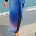 Women's Long Sleeve Monokini Swimsuit Southeast Asia Style High Waist Floral Gradient Tight Fit Surfing And Diving Suit Polyester_ecoleips.com