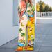 2026 Spring European And American Cross-Border Women's Printed Elastic Waist Pocket Wide-Leg Pants Two-Piece Casual_ecoleips.com