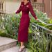 2024 European And American Foreign Trade Women' Fahion Elegant Solid Color Hollow Twit Splicing Long Sleeve Slim_ecoleips.com