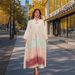 Women's Clothing Elegant Muslim Women's Long Dress With Stand Collar & Gradient Embroidery – Modest Summer Abaya (S-XL, Polyester-Spandex Blend)_ecoleips.com