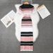 Women's Slim Fit Striped Knit Dress Elegant Sweater Dress With Short Sleeves Foreign Trade Women's Clothing Skirt_ecoleips.com