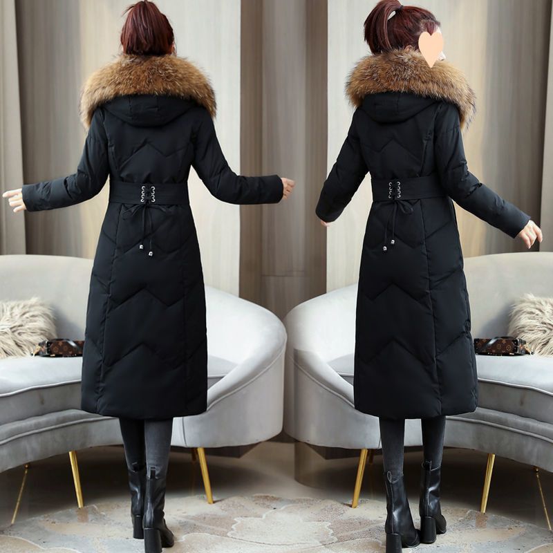 girl Girl Girl Long Jacket For Women 2025 Winter New Slim Fit Mid-Length Over-the-Knee Thickened White Duck Down Coat_ecoleips.com