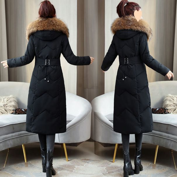 girl Girl Girl Long Jacket For Women 2025 Winter New Slim Fit Mid-Length Over-the-Knee Thickened White Duck Down Coat_ecoleips.com