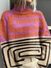 girl Foreign Trade Cross-Border 2025 New Christmas Abstract Print Casual Cape Coat High Neck Sweater_ecoleips.com