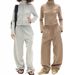 Men's Retro High Neck Zip-Up Hoodie & Wide Leg Sweatpants Two-Piece Set - Streetwear Outfit For Casual Wear_ecoleips.com