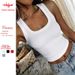 Women's Y2k Halter Neck Ribbed Stretch Top Sleeveless Casual Streetwear Basic Tee Versatile Regular Length_ecoleips.com