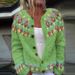 New European And American Style For Women Wish Hot Sale Cardigan Color Block Loose Fashion Knitted Sweater_ecoleips.com
