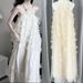 Women's Clothing Fairy Flower Backless Dress Elegant Loose Halter Neck Long Dress_ecoleips.com