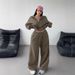 Women's Casual Knit Sweatshirt & Pants Two-Piece Set Loose Fit Long Sleeve Autumn Winter Outfit_ecoleips.com