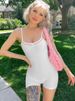 Hugcitar Ruffles Slip V Neck Sleeveless Backless Colorblock Playsuit 2022 Summer Women Bodycon Rave Gym Romper Y2K Overalls_ecoleips.com