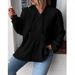 Autumn/Winter Women's Casual Jacquard Patchwork Baggage Hoodie In Large Size With Loose Fit_ecoleips.com