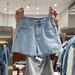 High-Waisted A-Line Denim Shorts For Women – Lightweight Summer Stretch-Free Shorts (S-2XL, Black/Light Blue/Dark Blue) With Free Belt Option_ecoleips.com