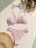 Women's Clothing Bikini Split Striped Print Swimsuit Female Sexy Beach Vacation Swimsuit Spot_ecoleips.com