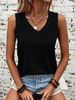 European And American Cross-Border Breathable Cotton Vest 's Loose V-Neck Sleeveless Comfortable T-Shirt For_ecoleips.com