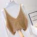 Knitted Camisole Layered With Mink Fur, Warm Spring And Autumn Coat, Sleeveless Vest For Women, V-neck Short Top,_ecoleips.com