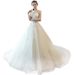 Elegant White Strapless Wedding Dress High End Bridal Gown with Train for Going out Or Traveling_ecoleips.com