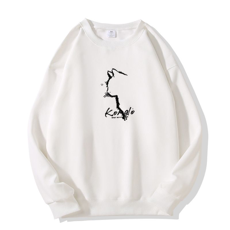 New Autumn And Winter American-style Niche Cat Print Design, Fashionable, Versatile, High-end, Casual, Loose-fitting_ecoleips.com