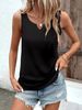 Casual Women's Sleeveless V Neck Tank Top Loose Fit Lightweight Breathable Blouse For Summer Beach Vacation Office Daily Wear_ecoleips.com