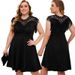 Women's Clothing Plus Size Women's Elegant Lace Dress Style Round Neck Tassel Detail A-Line Skirt For Formal & Casual For Women_ecoleips.com