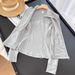 Women's Long Sleeved Sports Jacket Fitness Wear Sheer Fabric Sun Protection Stand Up Collar Yoga Jacket_ecoleips.com