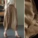 Suitable For All Seasons Artistic Cotton Linen Harem For Women, Summer Casual With Elastic Waistband, Drawstring Lantern Pants, Loose Thin_ecoleips.com