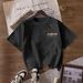 Women's Casual Round Neck Short Sleeve T-Shirt Multi-Color American Style Simple Fashionable Sports Top Solid Printed Loose Fit_ecoleips.com