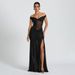 Women's Sexy Strapless Backless Long Mesh Dress European American Style Fashionable Bodycon Clothing Set with Gathered Slit_ecoleips.com