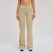 Women's Clothing High-Waisted Wide-Leg Pants For Women Bare Skin Flared Style Crossover Waistband Outdoor Casual Sports Slightly Flared 2030_ecoleips.com