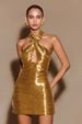 Women’s Clothing Glittery Look Niche Sexy And Elegant Temperament Slim Backless Dress_ecoleips.com