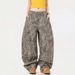 European And American Style Hot Girl Leopard Print Straight Jeans For Women 2025 New Mid-High Waist Loose Casual_ecoleips.com