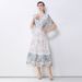 Women's Clothing Elegant French Retro Style Water Soluble Lace Dress For Women Heavy Duty Hollowed Out Long Skirt Slimming And Flattering_ecoleips.com