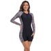 Women's Long Sleeved One Piece Swimsuit Quick Drying Zippered Beach Surfing Diving Sun Protection Swimwear_ecoleips.com