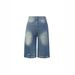 Women's Retro Denim Capri Pants High Waist Straight Leg Wide Leg Casual Loose Fit Bottoms For Fashion_ecoleips.com