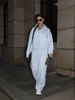 Women's Solid Color Sports Suit Long Sleeved Zipper Cardigan Hooded Sweatshirt And Trousers Two-Piece Set Cotton Blend Comfortable Fit_ecoleips.com