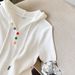 Summer New Arrival White Hooded T-Shirt Short Sleeved Ice Silk Knit Top Women's Stylish Clothing_ecoleips.com